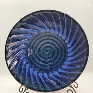 Matthew Patton Studio Pottery Multicolor Platter 12" Diameter Nautilus Design